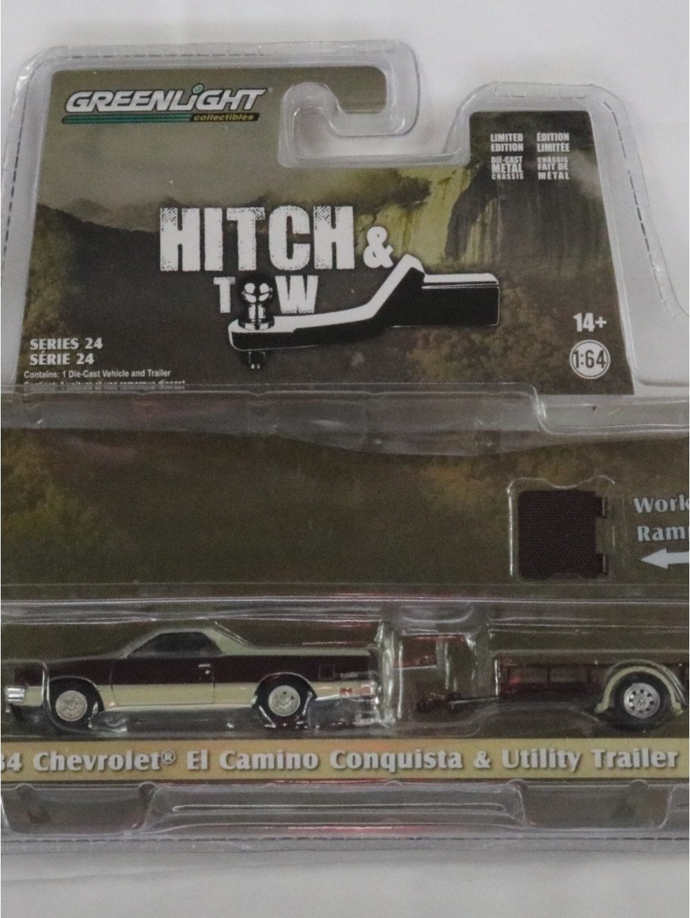 Greenlight Hitch and Tow 1984 Chevrolet El Camino Conquista and Utility Trailer